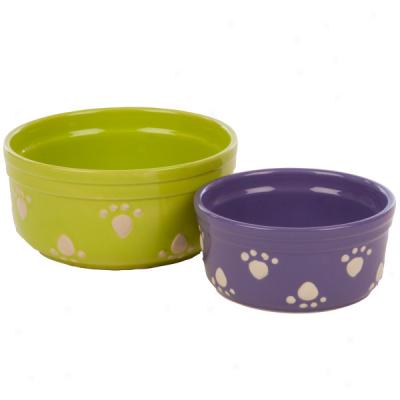 Top Paw? Paw Print Ceramic Dog Dishes