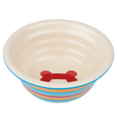 Top Paw? Rainbow Ceramic Bone Dog Bowls