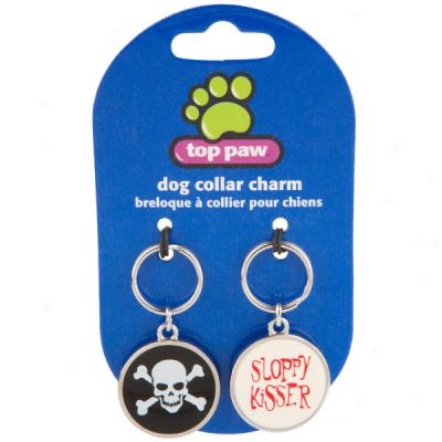 Top Paw? Sloppy Kisser & Skull Collar Charm Set