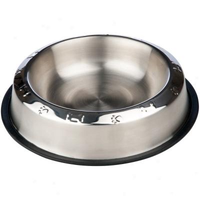 Top Paw? Stainless Steel Noon-skid Ebossed Dog Bowls
