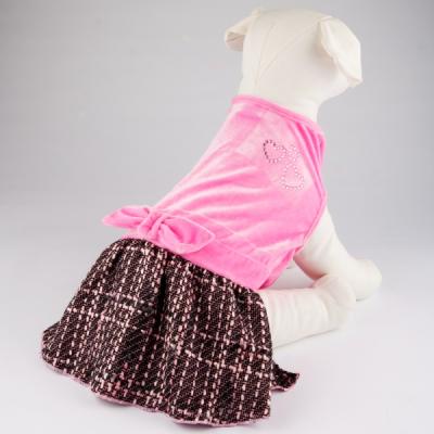Top Paw? Tweed Dress With Rhinestone Heart Applique