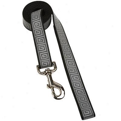 Top Paw® Reflective Dog Lead, Black Aztec Design