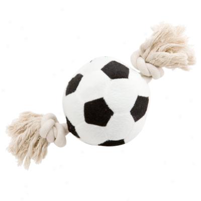 Toyshoppe? Soccer Ball With Rope Dog Toy