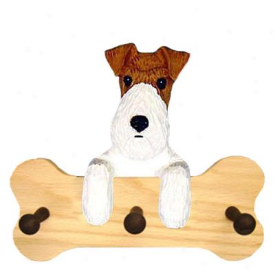 Tri Wire Fox Terrier Bone Hang Up Natural Oak