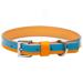 Two-toned Blue & Orange Leather Dog Collar