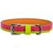 Two-toned Pink & Green Leather Dog Collar