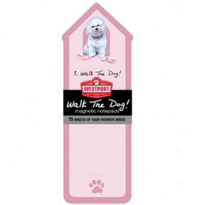 Walk The Dog Magnetic Bichon Frise Notepad