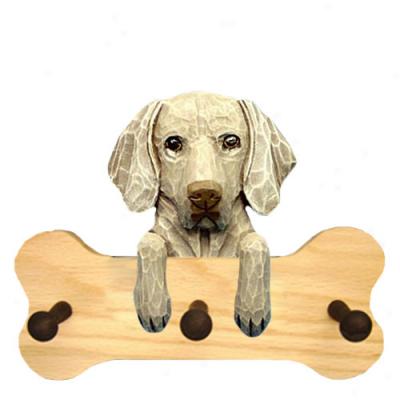 Weimaraner Bone Hang Up Natural Oak