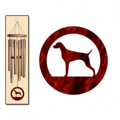 Weimaraner Wind Chimes Medium Bronze