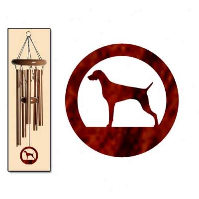 Weimaraner Wind Chimes Small Bronze