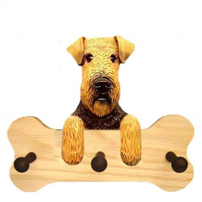 Welsh Terrier Bone Hang Up Natural Oak