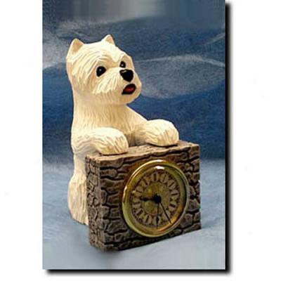 West Highkand White Terrier Mantle Clock