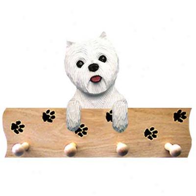 West Highland White Terrier Pawprint Hang Up Oak