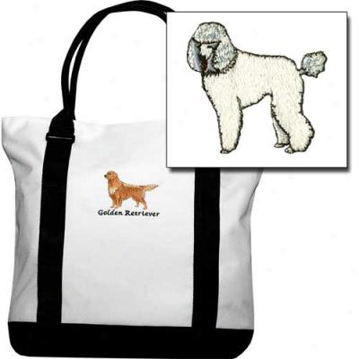 White Poodle Fashion Tote Bag
