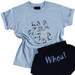 Who Let The Ponies Out Tee - Youth Size Light Blue