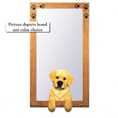 Yellow Labrador Retriever Hall Mirror With Basswood Pine Frame Young men