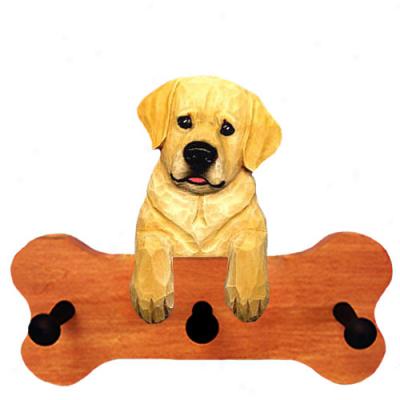 Yellow Youth Labrador Retriever Bone Hang Up Maple Finish