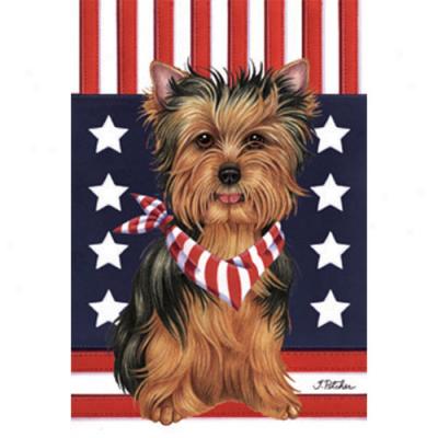 Yorkshire Terrier Patriotic Breed Garden Flag