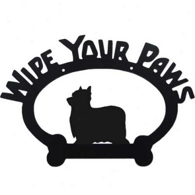 Yorkshie Terrier Wipe Your Paws Decorative Sign Show Clip
