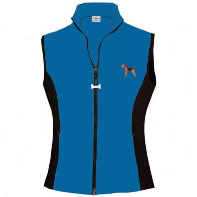Your Breed Womens Airedale Terrier High Tech Vest X-large Blue