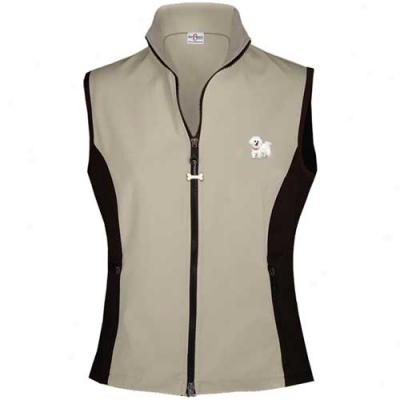 Your Breed Womens Bichon Frise High Tech Vest Large Stone