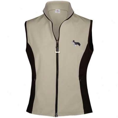 Your Breed Womens Border Collie High Tech Vest Large Stone