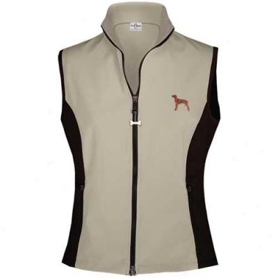 Your Be born Womens Rhodesian Ridgeback High Tech Vest Medium Stone