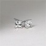 0.33 Cttw. Princess Cut Diamond Stud Earrings, 14k