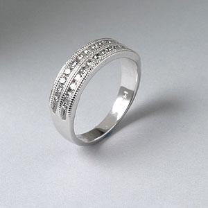 0.50 Cttw. Increase twofold Row Diamond Band, 14k White Gold