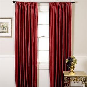 100% Silk Window Panel Pairs With Blackout Liner