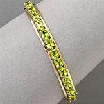 10k Gold 15.50 Cttw Peridot Bangle Bracelet