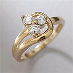 10k Yellow Gold 0.42 Cttw. Diamond 3-stone Ring