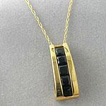 10k Yellow Gold Black Onyx Pendant With 18