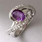 1.12 Cttw. Cubic Zirconia & Oval Amethyst Ring