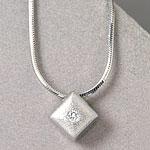 14k 0.05 Cttw. Diamond Accented Square Pendant