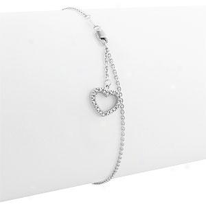 14k 0.10 Cttw. Diamond Heart Bracelet