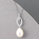 14k 0.20 Cttw. Diamond & Cultured Pearl Pendant