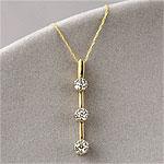 14k 0.25 Cttw. Diamond Cluster Triple Drop Pendant