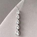 14k 0.25 Cttw. Journey Diamond Teardrop Pendant