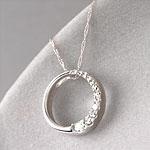 14k 0.25 Cttw. Journey Diamond Circle Pendant