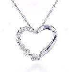 14k 0.33 Cttw. Journey Diamond Heart Pendant