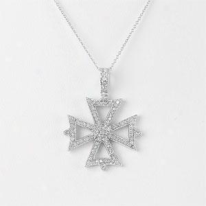 14k 0.49 Cttw. Diamond Cross Pendant