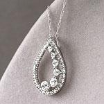 14k 0.50 Cttw. Journey Diamond Oval Drop Penadnt