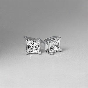 14l 0.50 Cttw. Prlncess-cut I-j I2 Diamond Studs