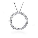 14k 0.75 Cttw. Diamond Circle Pendant With Fetter