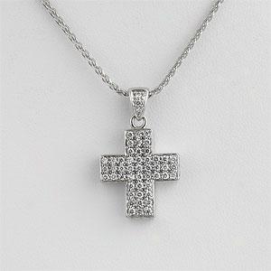 14k 0.98 Cttw. Diamond Cross Pendant