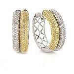 14k 1.0 Cttw. Diamond Reversible Hoop Earrings