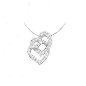 14k 1.00 Cttw. Diamond Dojle Heart Pendant