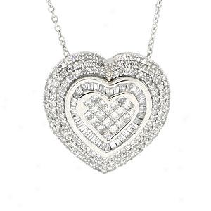 14k 1.00 Cttw. Diamond Heart Pendant