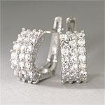 14k 1.00 Cttw. Triple Row Diamond Huggie Earrings